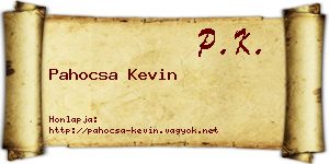 Pahocsa Kevin névjegykártya