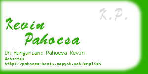 kevin pahocsa business card